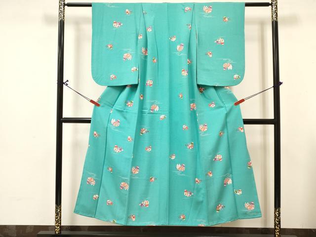 平和屋着物∵女の子 十三参り 子供 祝着・長襦袢(無双仕立て・半衿刺繍)セット 流水鴛鴦花文 逸品 DABA3840ma