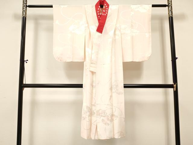 平和屋着物∵女の子 十三参り 子供 祝着・長襦袢(無双仕立て・半衿刺繍)セット 流水鴛鴦花文 逸品 DABA3840ma