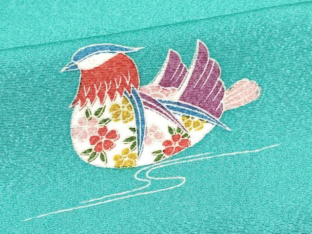 平和屋着物∵女の子 十三参り 子供 祝着・長襦袢(無双仕立て・半衿刺繍)セット 流水鴛鴦花文 逸品 DABA3840ma