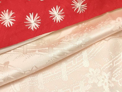 平和屋着物∵女の子 十三参り 子供 祝着・長襦袢(無双仕立て・半衿刺繍)セット 流水鴛鴦花文 逸品 DABA3840ma