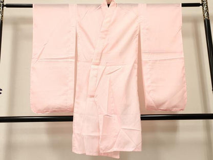平和屋着物[]七五三　女の子　７歳　祝着　四つ身　長襦袢(単衣)セット　草花文　暈し染め　金彩　逸品　未使用　DABA3844ma