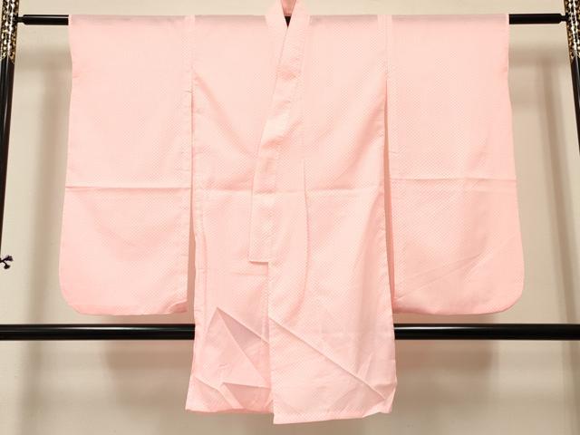平和屋着物[]七五三　女の子　７歳　祝着　四つ身　長襦袢(単衣)セット　舞蝶花籠文　暈し染め　金銀彩　未使用　DABA3847ma