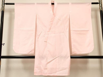 平和屋着物[]七五三　女の子　７歳　祝着　四つ身　長襦袢(単衣)セット　鴛鴦花文　暈し染め　金銀彩　逸品　DABA3850ma