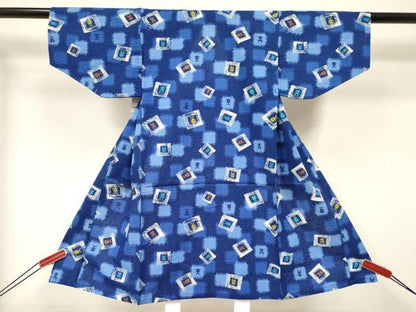 平和屋着物＊夏物 浴衣 子供 男の子 １~２歳用 カブト虫 綿 逸品 未使用 DABA3855ma