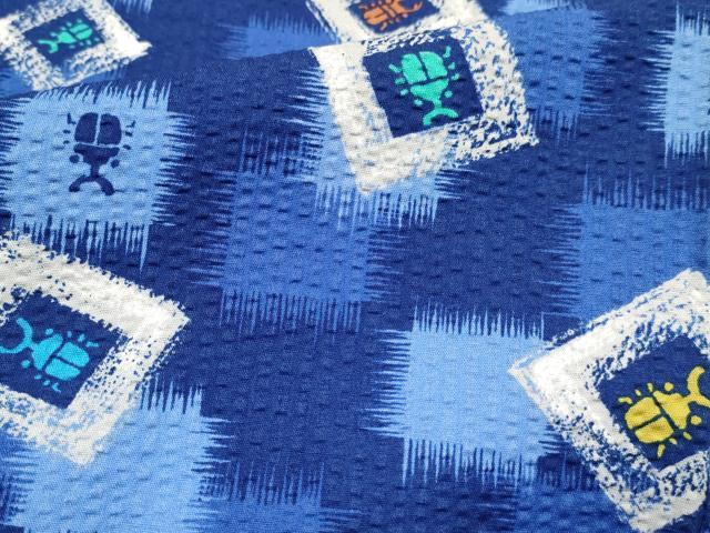 平和屋着物＊夏物 浴衣 子供 男の子 １~２歳用 カブト虫 綿 逸品 未使用 DABA3855ma