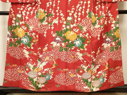 平和屋着物∵女の子 十三参り 子供 祝着 飛鳥牡丹花文 金彩 逸品 DABA3864ma