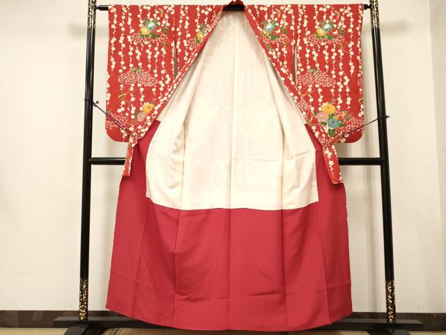 平和屋着物∵女の子 十三参り 子供 祝着 飛鳥牡丹花文 金彩 逸品 DABA3864ma