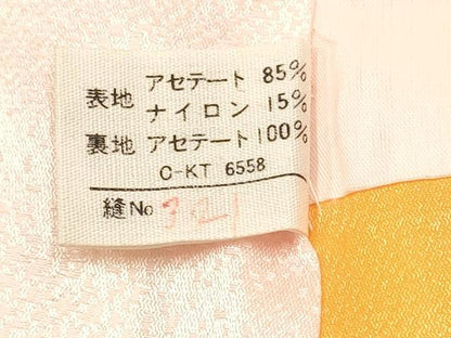 平和屋着物[]七五三　女の子　７歳　祝着　四つ身　折り鶴　雲取り花丸文　金彩　DABA3885ma