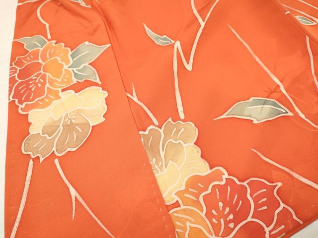 平和屋着物[]七五三　女の子　３歳　祝着　三つ身　手描き　枝花文　逸品　DABA3889ma
