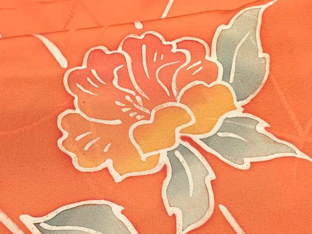 平和屋着物[]七五三　女の子　３歳　祝着　三つ身　手描き　枝花文　逸品　DABA3889ma