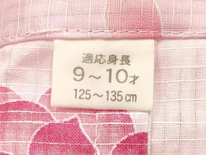 平和屋着物＊夏物 綿紅梅 浴衣 女の子 子供 苺 舞花文 綿 逸品 DABA3893ma