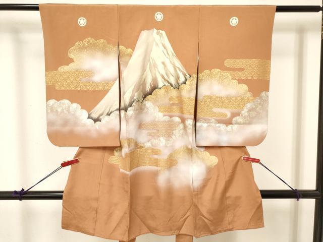 平和屋着物[]七五三　男の子　子供　祝着　エ霞風景文　暈し染め　金銀彩　逸品　DABA3899ma