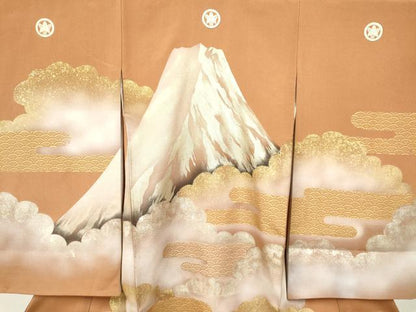 平和屋着物[]七五三　男の子　子供　祝着　エ霞風景文　暈し染め　金銀彩　逸品　DABA3899ma