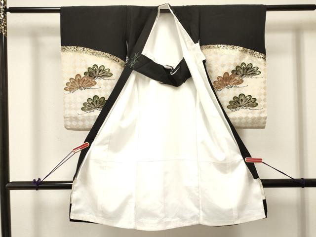 平和屋着物[]お宮参り　男の子　祝着　産着　初着　のしめ　鷹　鷲　束ね熨斗地紙吉祥文　暈し染め　金彩　逸品　未使用　DABA3902ma