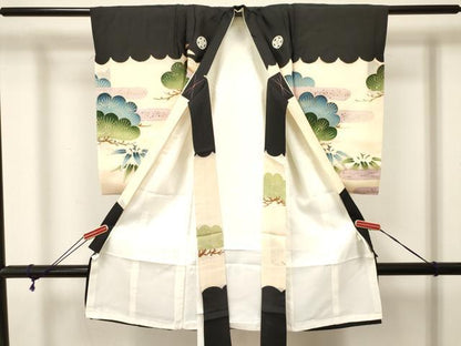 平和屋着物[]お宮参り　男の子　祝着　産着　初着　のしめ　刺繍　鷹　鷲　笹松文　金彩　逸品　DABA3906ma