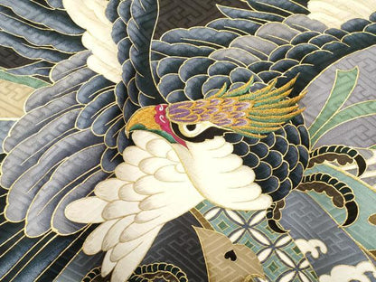 平和屋着物[]お宮参り　男の子　祝着　産着　初着　のしめ　刺繍　鷹　鷲　龍　兜　熨斗吉祥文　暈し染め　金彩　逸品　DABA3910ma