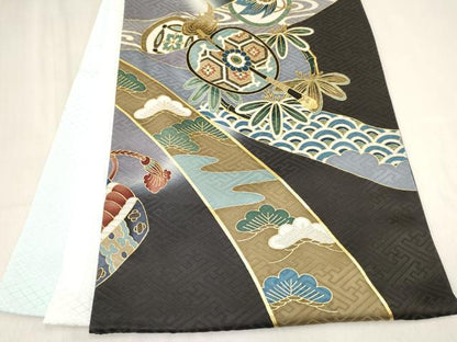 平和屋着物[]お宮参り　男の子　祝着　産着　初着　のしめ　刺繍　鷹　鷲　龍　兜　熨斗吉祥文　暈し染め　金彩　逸品　DABA3910ma