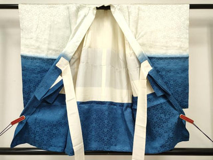 平和屋着物[]七五三　男の子　祝着・羽織セット　駒刺繍　総刺繍　飛鶴　暈し染め　逸品　DABA3933ma