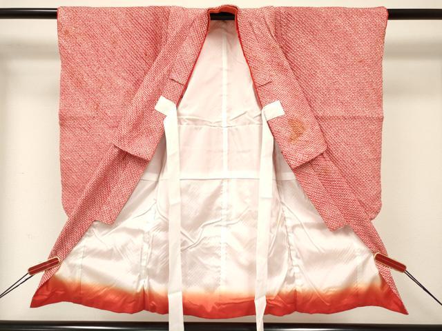 平和屋着物[]七五三　女の子　３歳　祝着　三つ身　被布セット　総絞り　逸品　DABA3940ma
