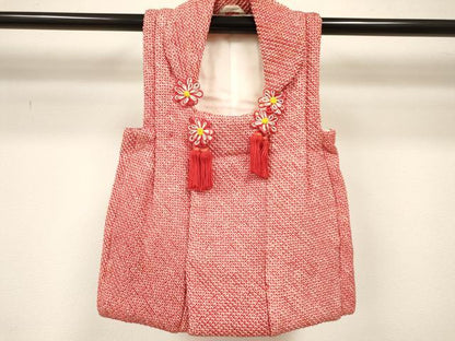 平和屋着物[]七五三　女の子　３歳　祝着　三つ身　被布セット　総絞り　逸品　DABA3940ma