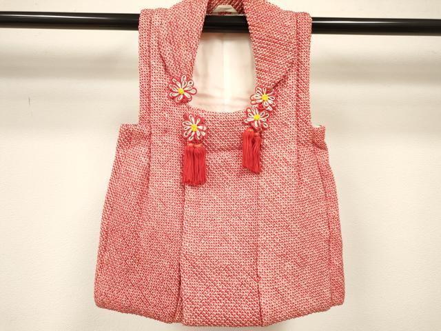 平和屋着物[]七五三　女の子　３歳　祝着　三つ身　被布セット　総絞り　逸品　DABA3940ma