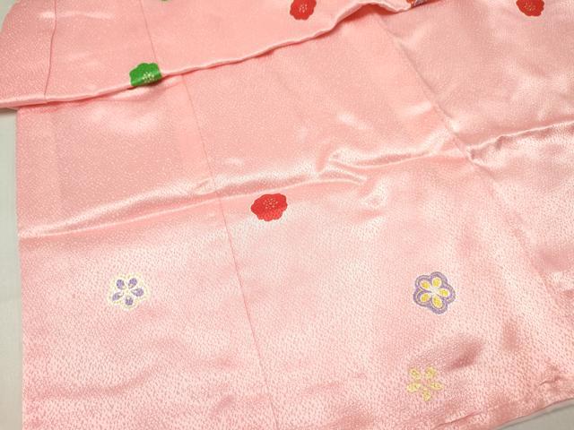 平和屋着物[]七五三　女の子　３歳　祝着　三つ身　長襦袢(単衣・半衿刺繍)・被布・小物セット　舞花文　金彩　箱付き　DABA3943ma
