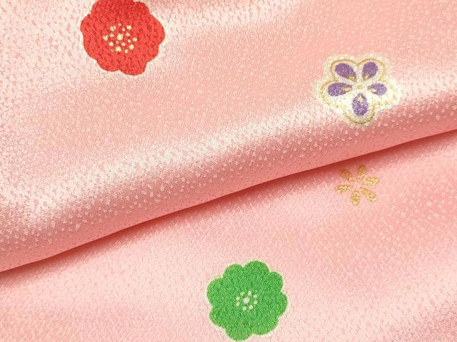 平和屋着物[]七五三　女の子　３歳　祝着　三つ身　長襦袢(単衣・半衿刺繍)・被布・小物セット　舞花文　金彩　箱付き　DABA3943ma