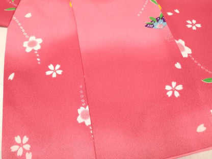平和屋着物[]七五三　女の子　３歳　祝着　三つ身　長襦袢(単衣)・被布セット　鞠花文　暈し染め　金彩　DABA3949ma