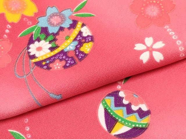 平和屋着物[]七五三　女の子　３歳　祝着　三つ身　長襦袢(単衣)・被布セット　鞠花文　暈し染め　金彩　DABA3949ma