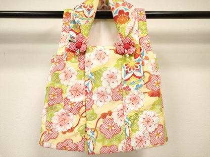 平和屋着物[]七五三　女の子　３歳　祝着　三つ身　被布セット　鞠花松文　金彩　DABA3952ma