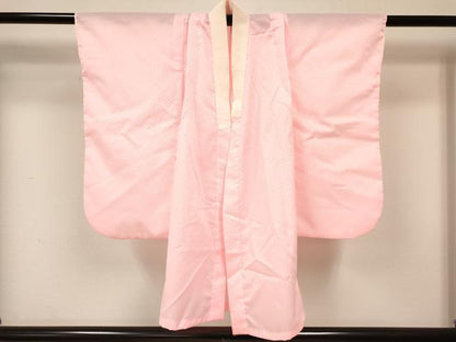 平和屋着物[]七五三　女の子　３歳　祝着　三つ身　長襦袢(単衣)・被布セット　扇面花文　洗える着物　DABA3969ma