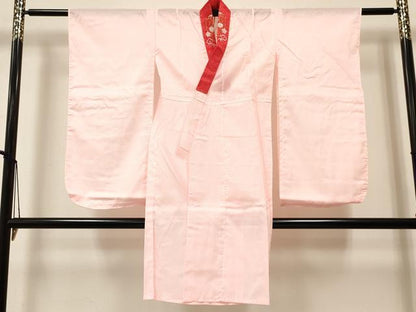 平和屋着物[]七五三　女の子　７歳　祝着　四つ身　襦袢(単衣・半衿刺繍)セット　草花文　暈し染め　金彩　DABA3973ma