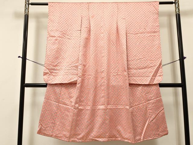 平和屋着物[]七五三　女の子　７歳　祝着　四つ身　総絞り　菱文　逸品　DABA3980ma