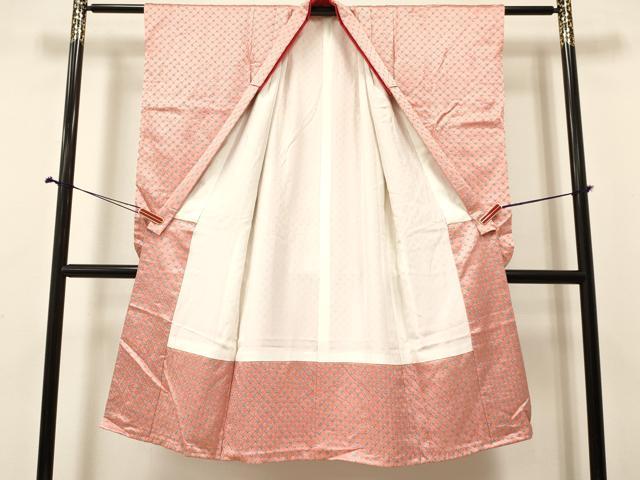 平和屋着物[]七五三　女の子　７歳　祝着　四つ身　総絞り　菱文　逸品　DABA3980ma