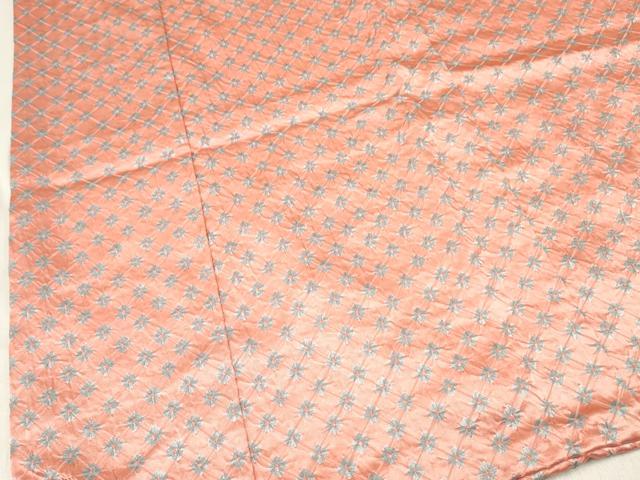 平和屋着物[]七五三　女の子　７歳　祝着　四つ身　総絞り　菱文　逸品　DABA3980ma