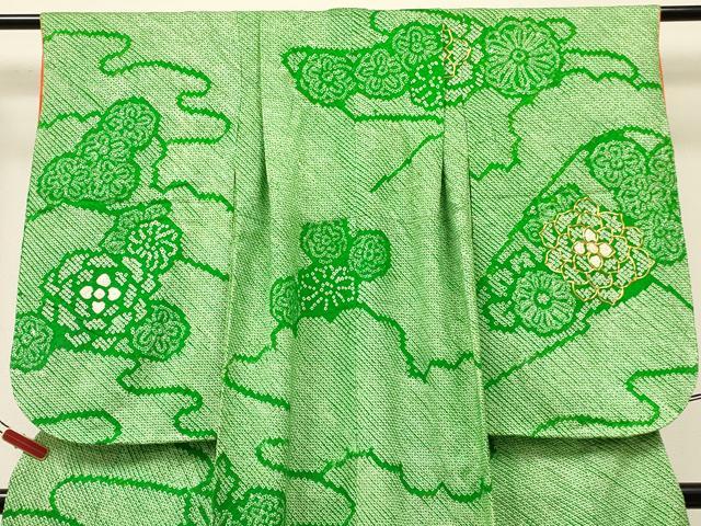 平和屋着物∵女の子 十三参り 子供 祝着 駒刺繍 絞り 草花文 逸品 DABA3981ma