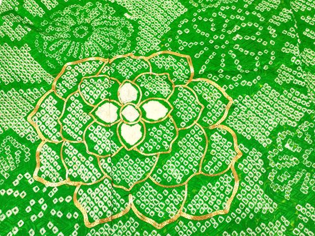 平和屋着物∵女の子 十三参り 子供 祝着 駒刺繍 絞り 草花文 逸品 DABA3981ma