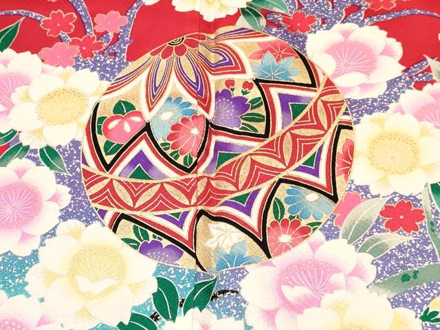 平和屋着物[]七五三　女の子　７歳　祝着　四つ身　鞠花文　金彩　逸品　DABA3989ma