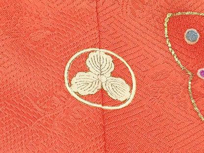 平和屋着物[]七五三　女の子　７歳　祝着　四つ身　流水舞蝶吉祥花文　金彩　大丸扱い　逸品　DABA3990ma