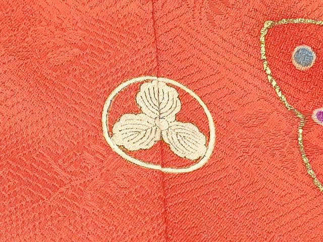 平和屋着物[]七五三　女の子　７歳　祝着　四つ身　流水舞蝶吉祥花文　金彩　大丸扱い　逸品　DABA3990ma