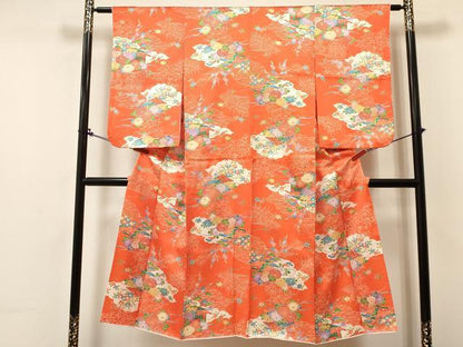 平和屋着物∵女の子　十三参り　子供　祝着　風景花文　逸品　DABA3992ma