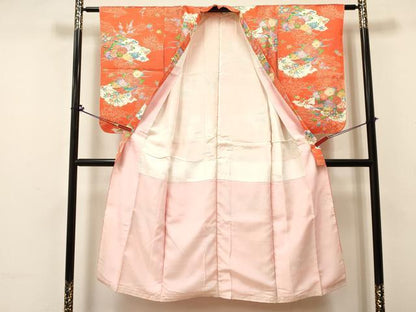 平和屋着物∵女の子　十三参り　子供　祝着　風景花文　逸品　DABA3992ma