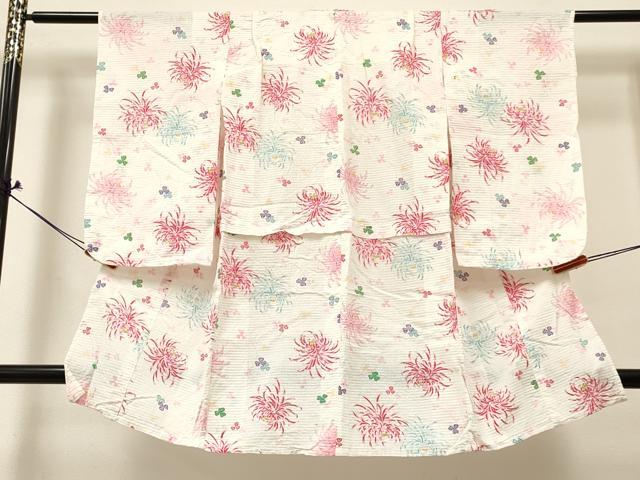 平和屋着物∴夏物 浴衣 女の子 ３歳 乱菊 綿 逸品 DABA3995ma