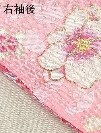 平和屋着物[]七五三　女の子　３歳　祝着　三つ身　草花文　暈し染め　金彩　DABA3999ma