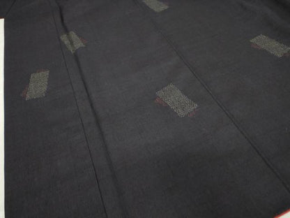 平和屋着物●本場結城紬 重要無形文化財 色紙重ね文 80亀甲 跳び亀甲柄 証紙付き 正絹 逸品 DABA4012az