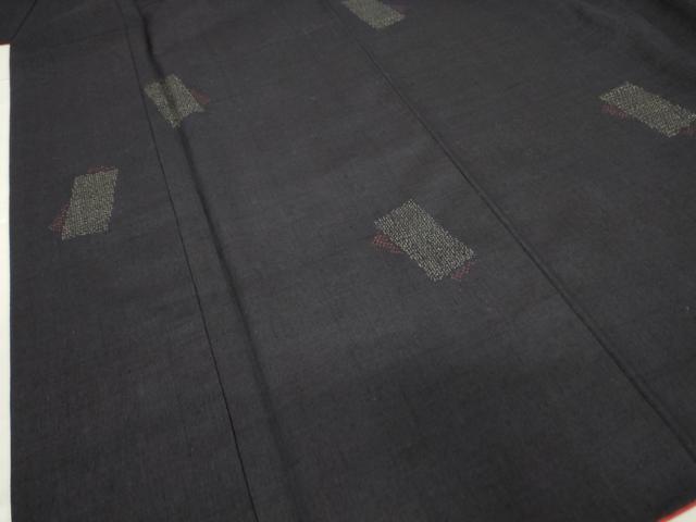 平和屋着物●本場結城紬 重要無形文化財 色紙重ね文 80亀甲 跳び亀甲柄 証紙付き 正絹 逸品 DABA4012az