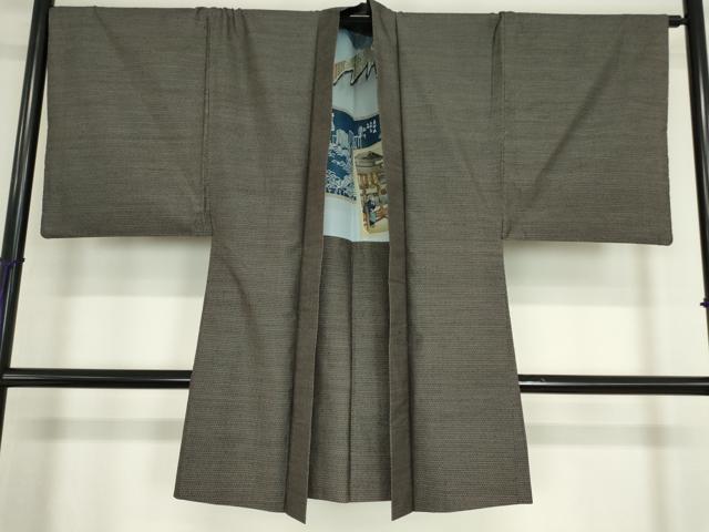 平和屋着物●男性 本場大島紬 アンサンブル 長襦袢(単衣) 100亀甲 総詰め 福山ナスミ作 証紙付き 正絹 逸品 DABA4016az