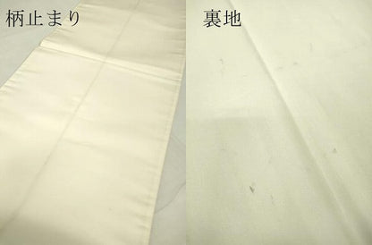 平和屋着物▼六通柄袋帯　唐織　孔雀花文　銀糸　正絹　逸品　DABA4023az