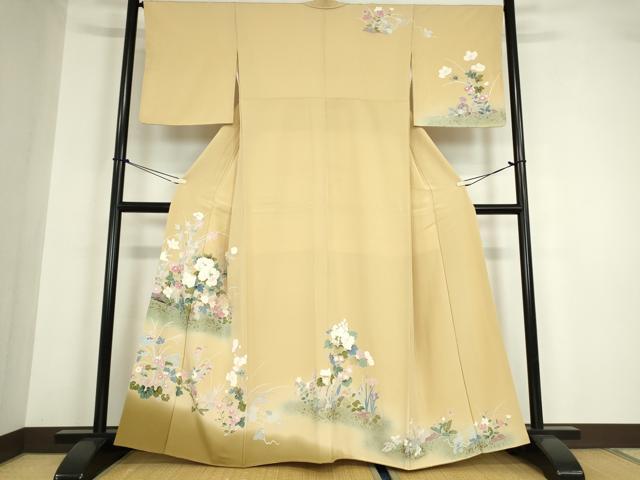 平和屋着物●訪問着　草花文　暈し染め　金彩　正絹　逸品DABA4082az