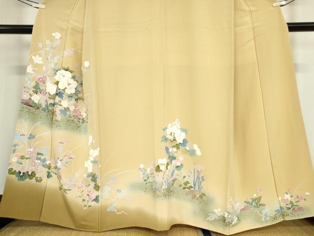 平和屋着物●訪問着　草花文　暈し染め　金彩　正絹　逸品DABA4082az
